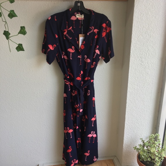 Sugarhill Brighton Dresses & Skirts - NWT Sugarhill Brighton Flamingo ButtonDown Dress